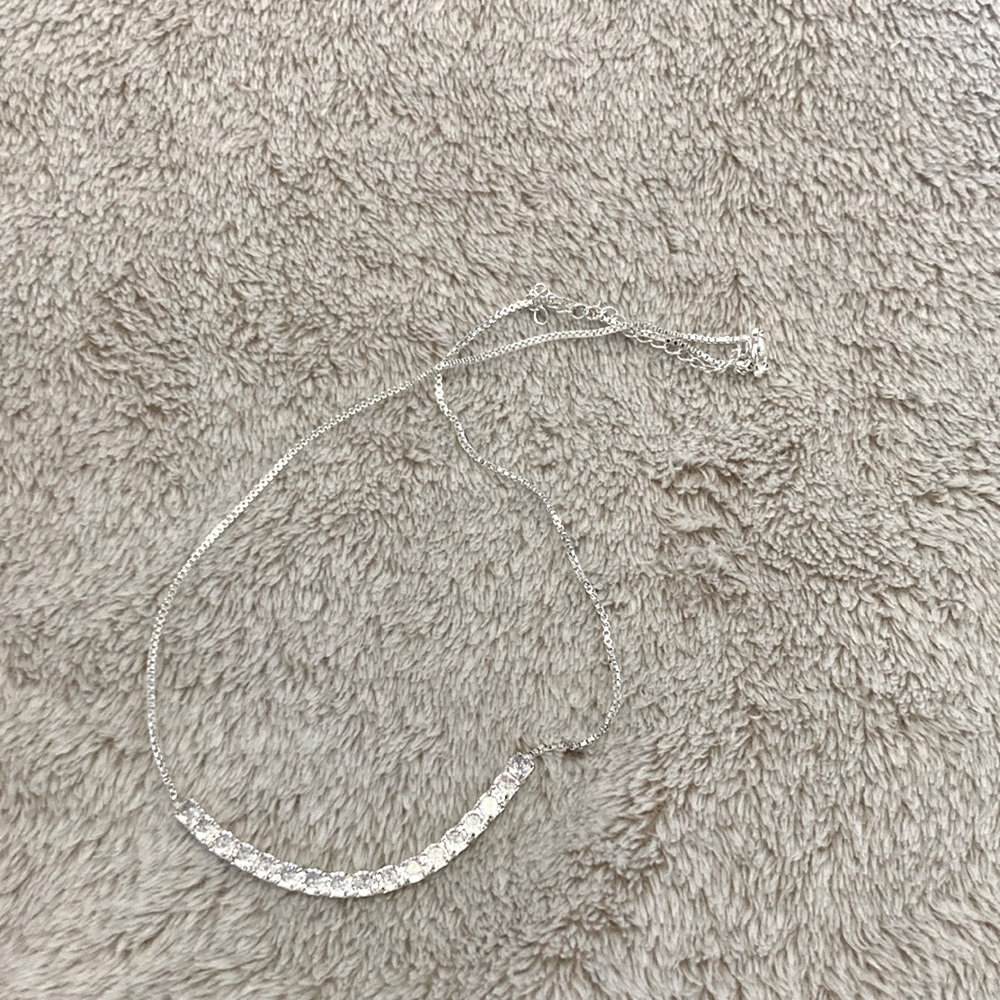 Silver cubic zirconia necklace
